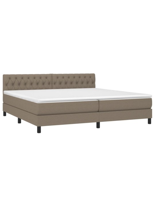 Box spring postel s matrací taupe 200x200 cm textil