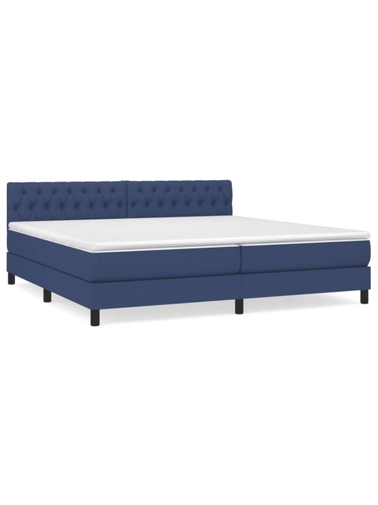 Box spring postel s matrací modrá 200x200 cm textil