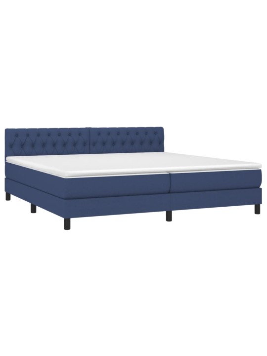 Box spring postel s matrací modrá 200x200 cm textil
