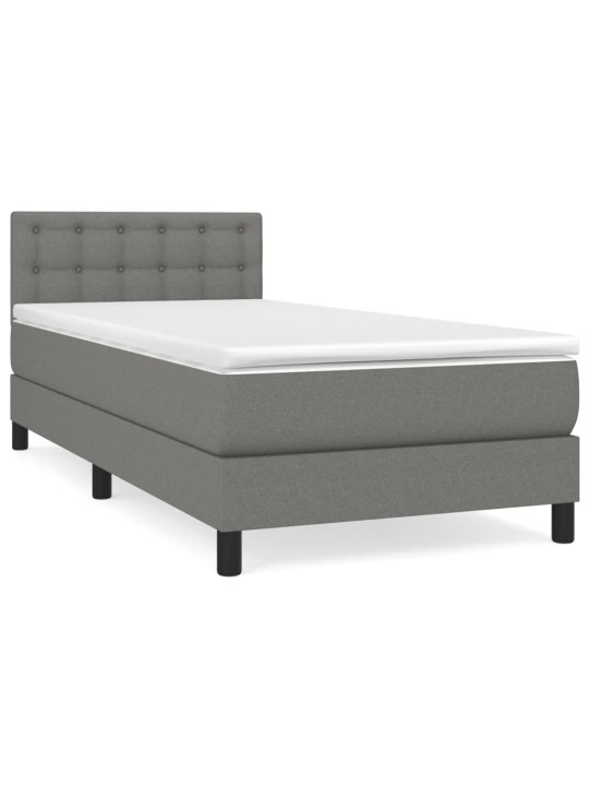 Box spring postel s matrací tmavě šedá 90x200 cm textil