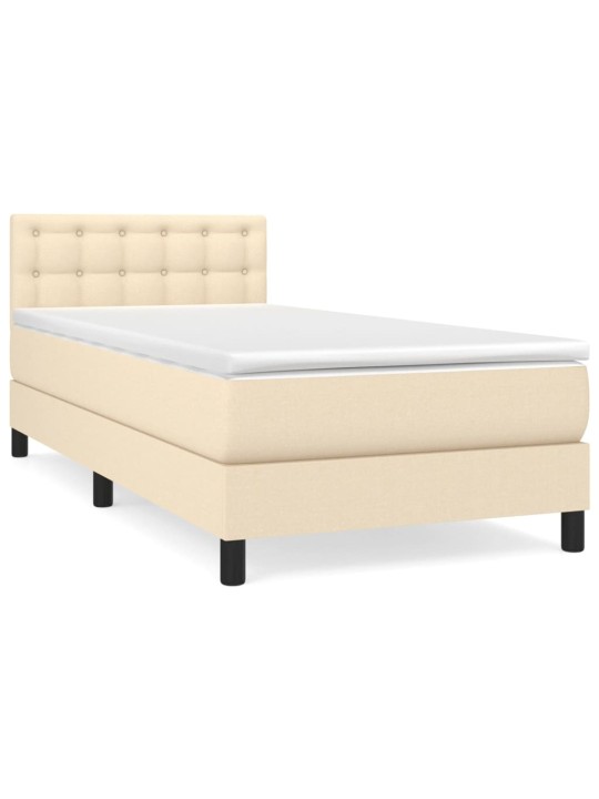 Box spring postel s matrací krémová 100 x 200 cm textil