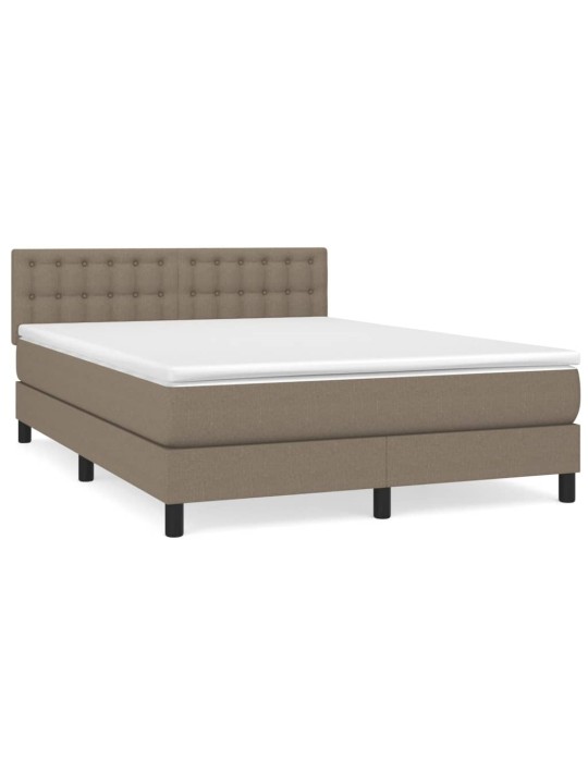 Box spring postel s matrací taupe 140x200 cm textil