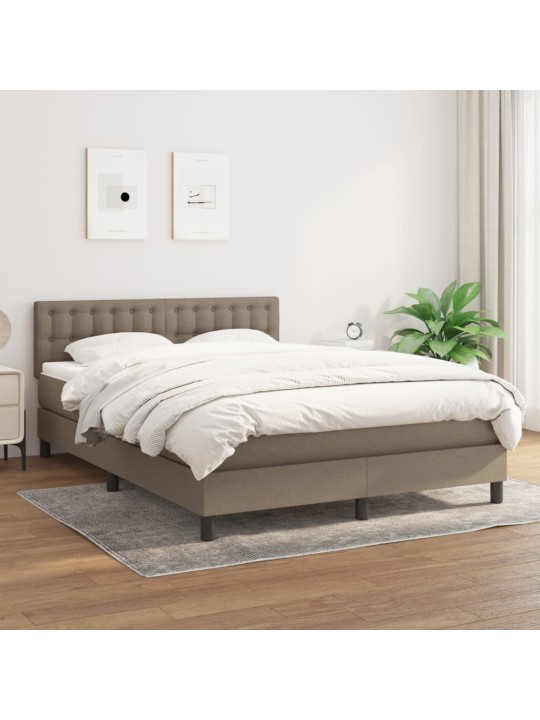Box spring postel s matrací taupe 140x200 cm textil
