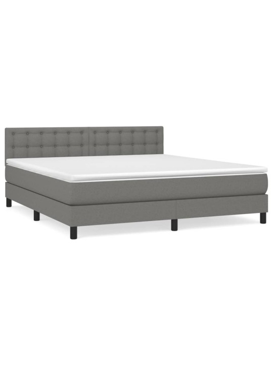Box spring postel s matrací tmavě šedá 160x200 cm textil