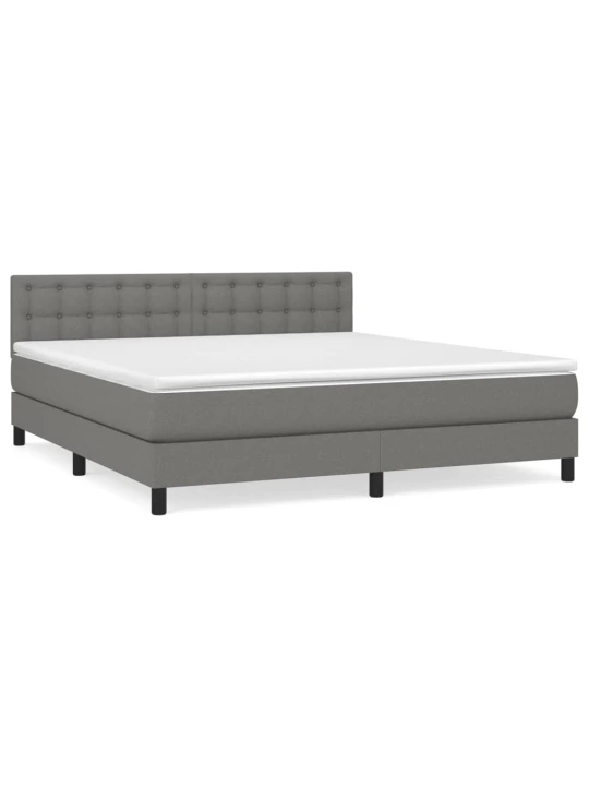 Box spring postel s matrací tmavě šedá 160x200 cm textil