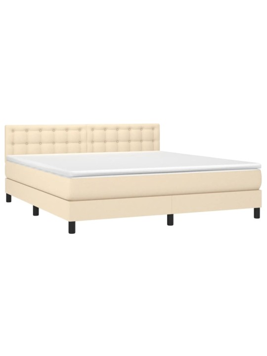 Box spring postel s matrací krémová 160x200 cm textil