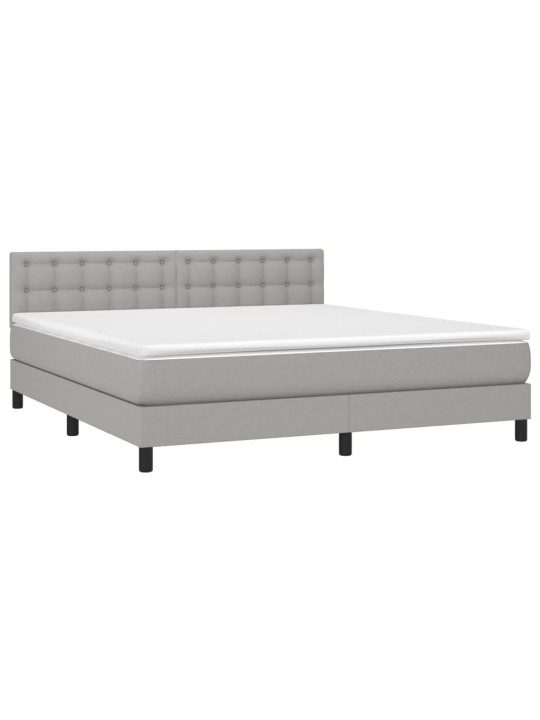 Box spring postel s matrací světle šedá 180 x 200 cm textil