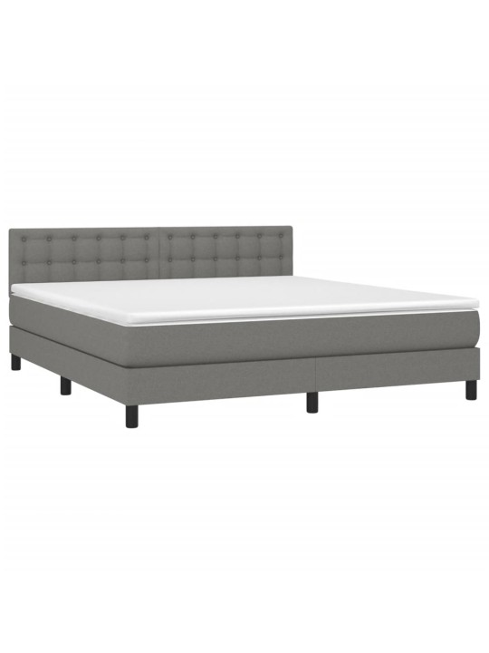Box spring postel s matrací tmavě šedá 180x200 cm textil