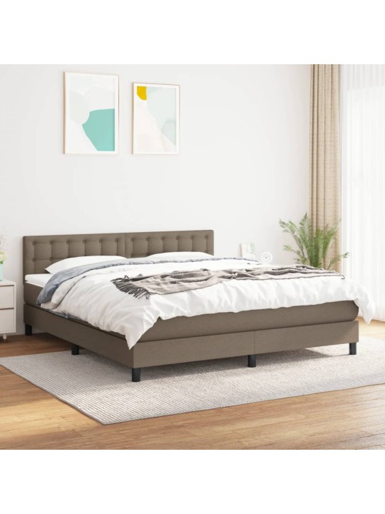 Box spring postel s matrací taupe 180x200 cm textil