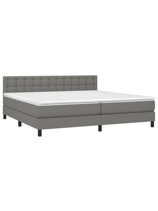Box spring postel s matrací tmavě šedá 200x200 cm textil