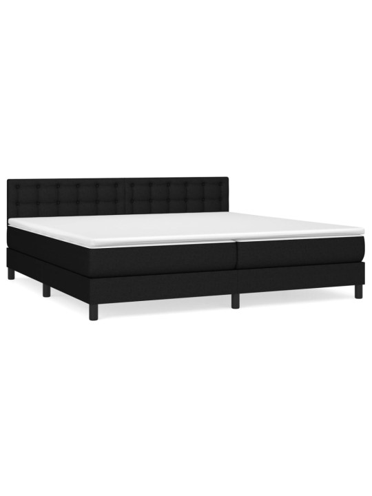 Box spring postel s matrací černá 200x200 cm textil