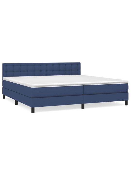 Box spring postel s matrací modrá 200x200 cm textil