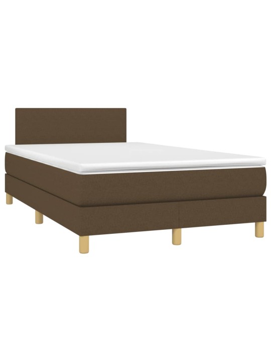 Box spring postel s matrací tmavě hnědá 120x200 cm textil