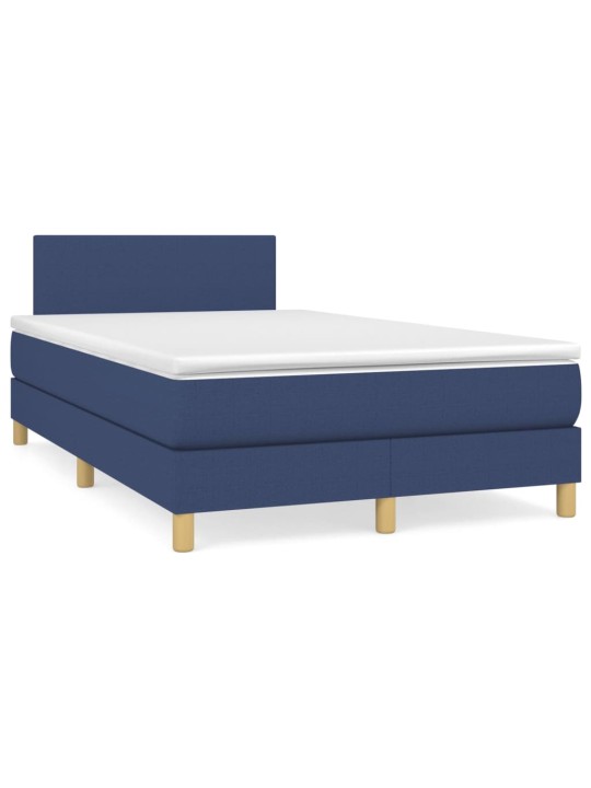 Box spring postel s matrací modrá 120x200 cm textil