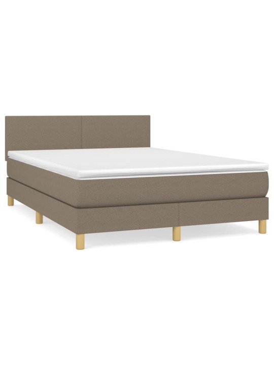 Box spring postel s matrací taupe 140x190 cm textil