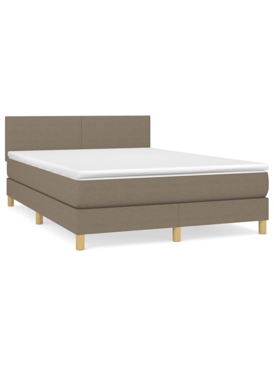 Box spring postel s matrací taupe 140x200 cm textil