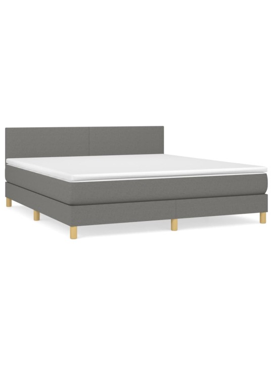 Box spring postel s matrací tmavě šedá 160x200 cm textil