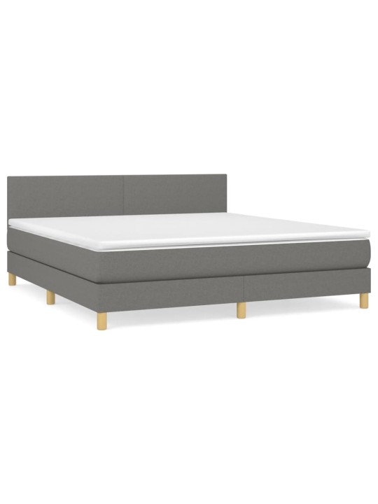 Box spring postel s matrací tmavě šedá 180x200 cm textil