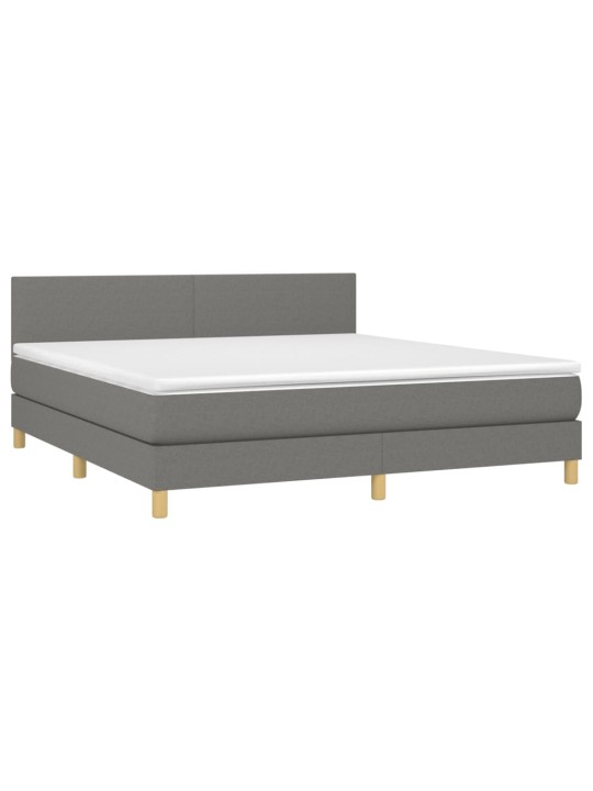 Box spring postel s matrací tmavě šedá 180x200 cm textil