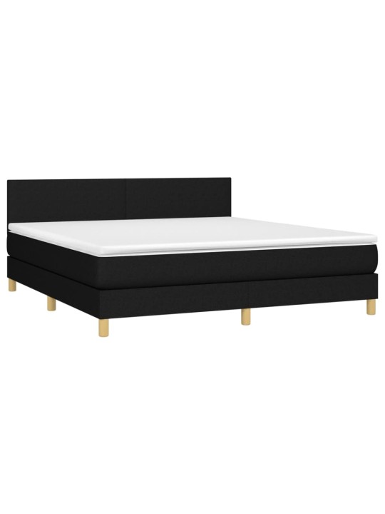 Box spring postel s matrací černá 180x200 cm textil