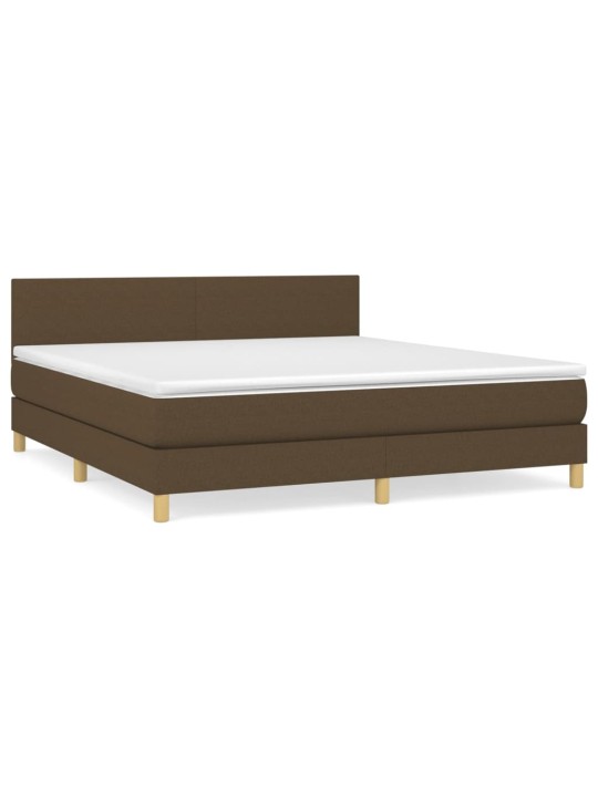 Box spring postel s matrací tmavě hnědá 180x200 cm textil