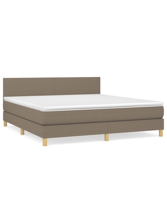 Box spring postel s matrací taupe 180x200 cm textil
