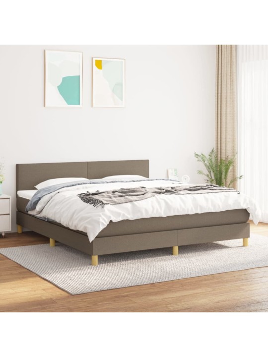 Box spring postel s matrací taupe 180x200 cm textil