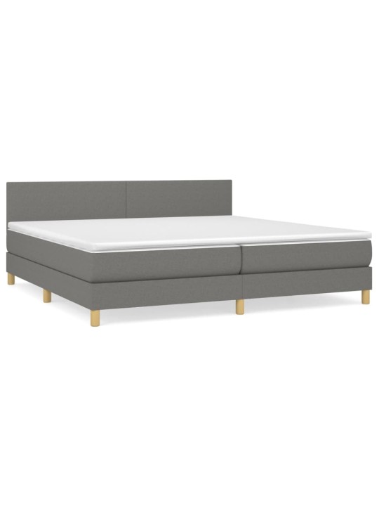 Box spring postel s matrací tmavě šedá 200x200 cm textil