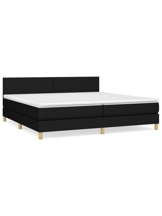 Box spring postel s matrací černá 200x200 cm textil