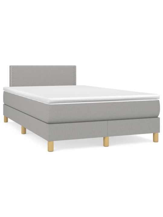 Box spring postel s matrací světle šedá 120 x 200 cm textil