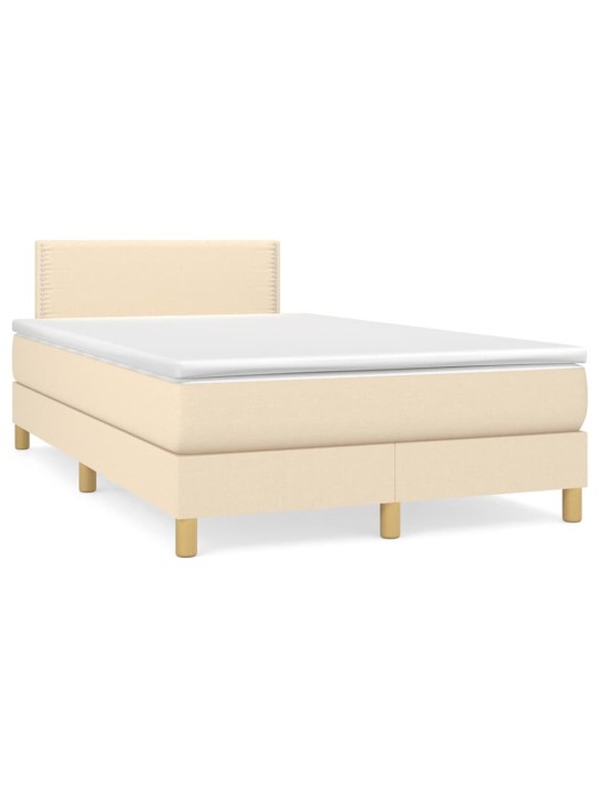 Box spring postel s matrací krémová 120x200 cm textil