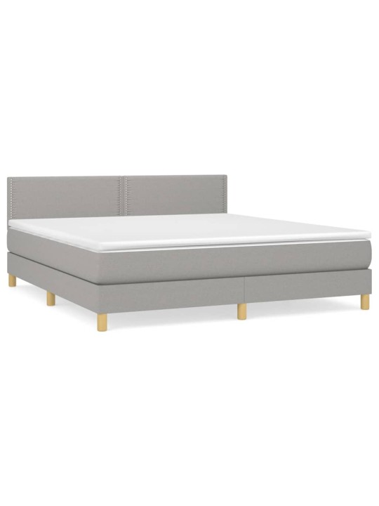 Box spring postel s matrací světle šedá 160 x 200 cm textil