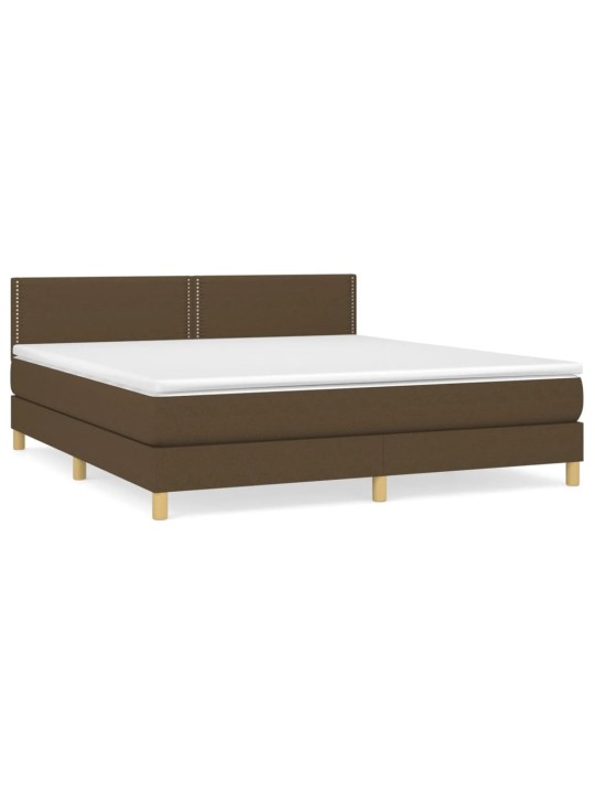 Box spring postel s matrací tmavě hnědá 160x200 cm textil