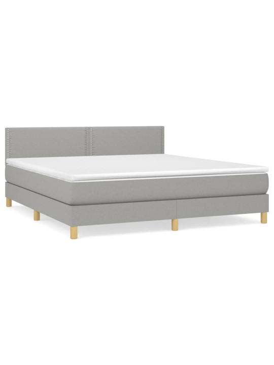 Box spring postel s matrací světle šedá 180 x 200 cm textil