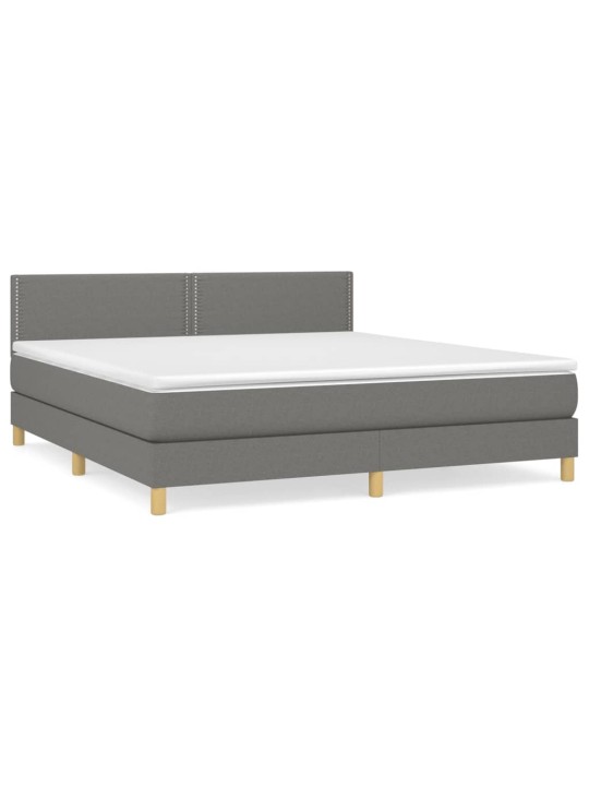 Box spring postel s matrací tmavě šedá 180x200 cm textil