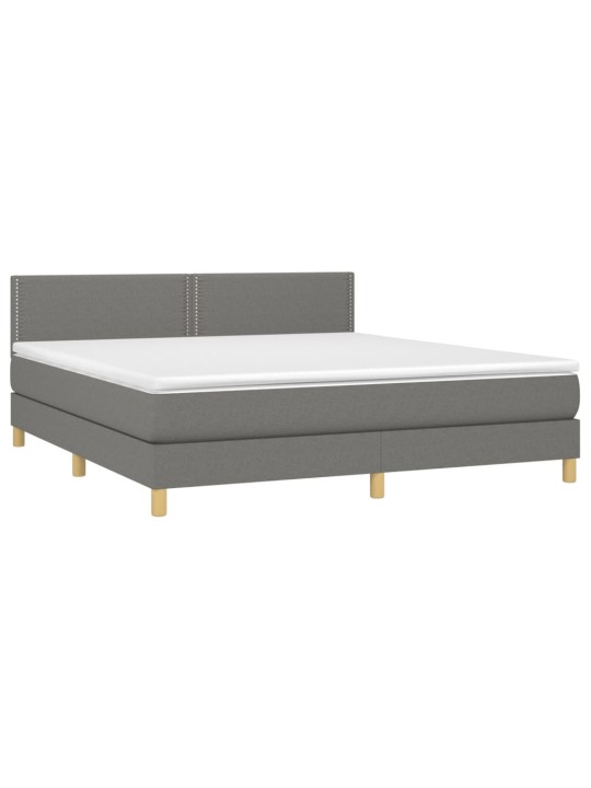 Box spring postel s matrací tmavě šedá 180x200 cm textil