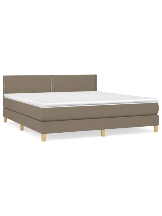 Box spring postel s matrací taupe 180x200 cm textil