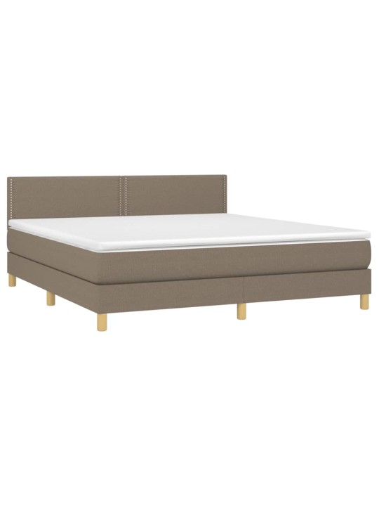 Box spring postel s matrací taupe 180x200 cm textil