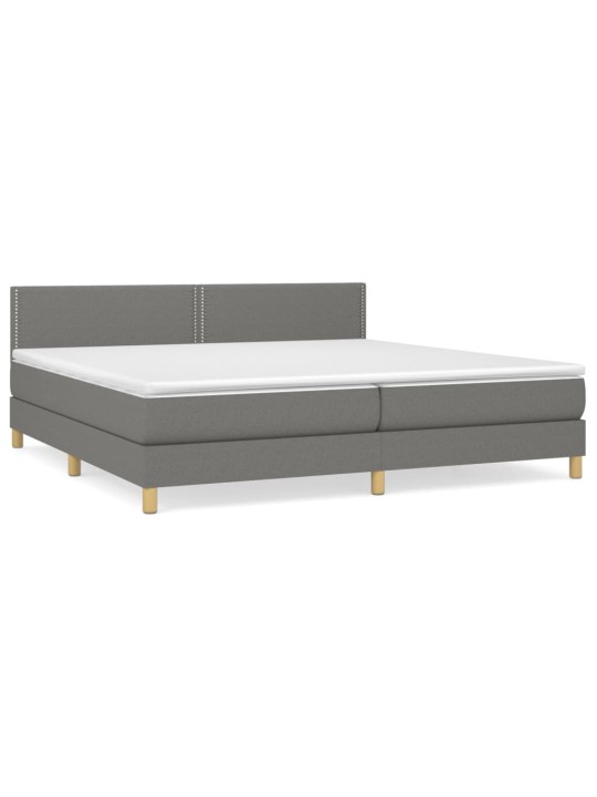Box spring postel s matrací tmavě šedá 200x200 cm textil