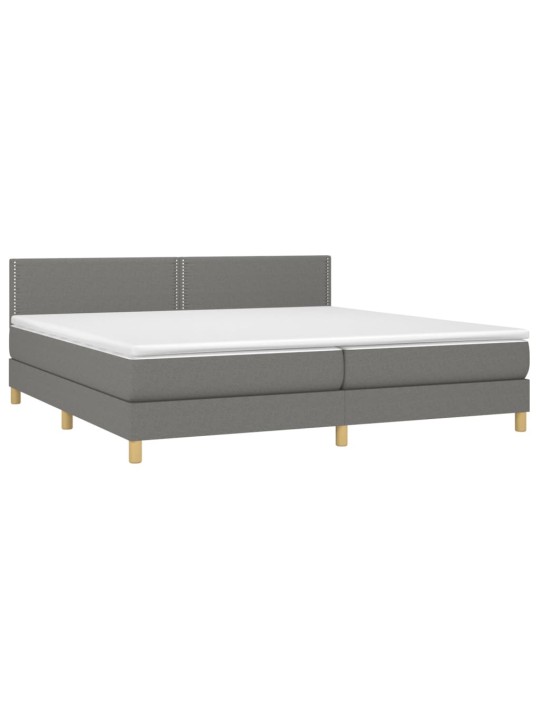 Box spring postel s matrací tmavě šedá 200x200 cm textil