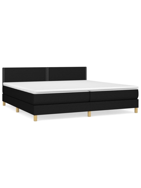 Box spring postel s matrací černá 200x200 cm textil