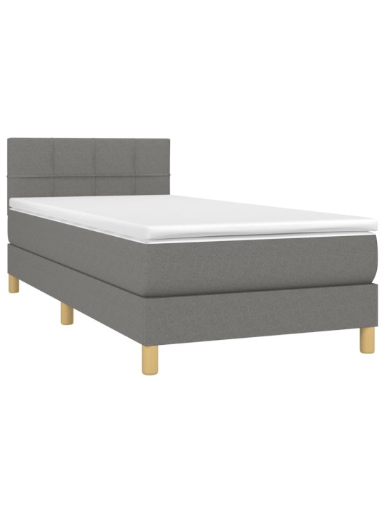 Box spring postel s matrací tmavě šedá 90x200 cm textil