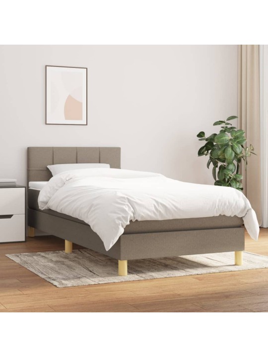 Box spring postel s matrací taupe 90x200 cm textil