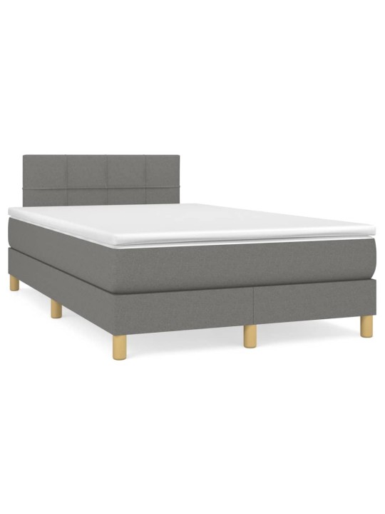 Box spring postel s matrací tmavě šedá 120x200 cm textil