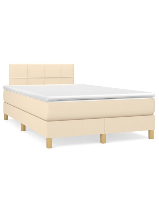 Box spring postel s matrací krémová 120x200 cm textil