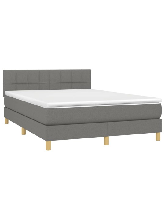 Box spring postel s matrací tmavě šedá 140x200 cm textil