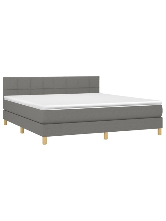 Box spring postel s matrací tmavě šedá 160x200 cm textil