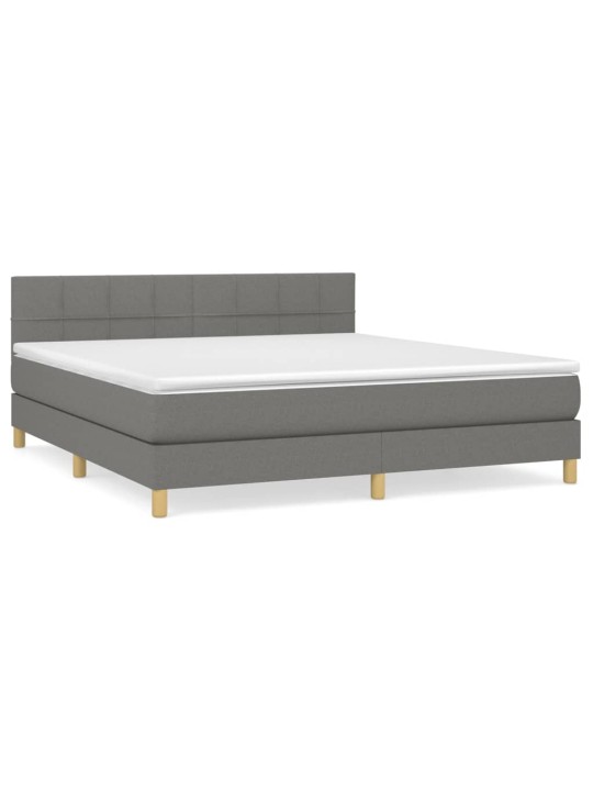 Box spring postel s matrací tmavě šedá 180x200 cm textil