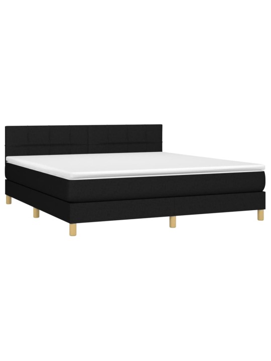 Box spring postel s matrací černá 180x200 cm textil
