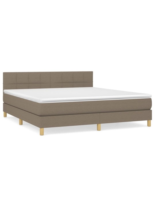 Box spring postel s matrací taupe 180x200 cm textil